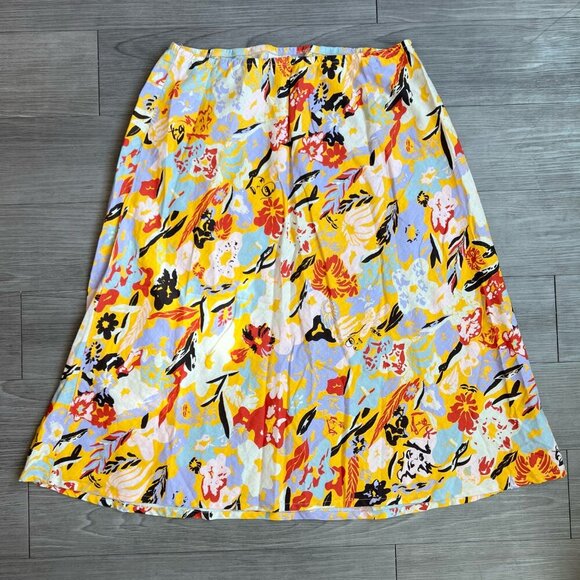 Gravel & Gold Fase Skirt Linen Cotton Midi Skirt Sitting In The Park Size 18/20 - Picture 3 of 7